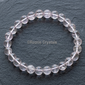 Bracelet en perles de cristal transparent Rozrin, forme circulaire, artisanat en pierres semi-précieuses - Product Image 3