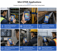 OEM/ODM 1310/1550nm 24/22dB 5m~70KM 8 fonctions en 1 appareil Mini OTDR intelligent multifonction OPM VFL FTTH