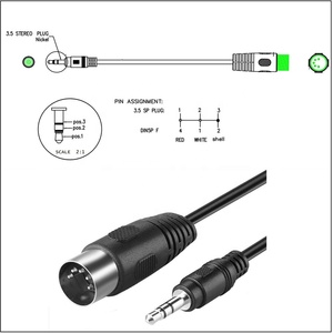 <span class=keywords><strong>Type</strong></span>-<span class=keywords><strong>A</strong></span> <span class=keywords><strong>MIDI</strong></span> TO <span class=keywords><strong>TRS</strong></span> 3.5มม. ตัวผู้ไปยัง DIN อะแดปเตอร์เสียงปลั๊กขนาดเล็กพิเศษสำหรับคีย์บอร์ดสาย synths - Product Image 2