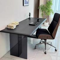 Table de salle à manger exécutive multifonctionnelle en bois massif, moderne, durable et simple, avec plateau rectangulaire en acrylique noir pour bureau domestique