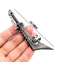 Mini couteau, épée, hache en métal, porte-clés de Noël, fabrication chinoise, plaqué, anime, jeu