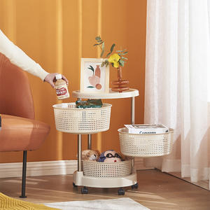 Trolley Multi-Tier Square <b>Bathroom</b> Kitchen Organiser Fruit & Vegetable Storage <b>Basket</b> Living Room Seam Appliance Storage Rack - Product Image 5