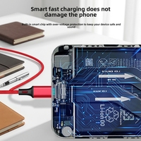 Kabel Pengisian Daya 3-in-1 Cepat dengan Desain Anyaman Nylon Tipe-C untuk Pengisian Smartphone dengan Desain Anyaman 21A.