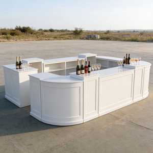 <span class=keywords><strong>Bancone</strong></span> <span class=keywords><strong>Bar</strong></span> Ovale Combinato di Alta Qualità in Legno Massello per Eventi e Matrimoni - Product Image 5