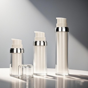 Cosmetic Luxury PS Airless <b>Pump</b> <b>Bottle</b> 15ml 30ml 50ml White Double Wall Airless Serum <b>Bottle</b> with Transparent Refillable <b>Bottle</b> - Product Image 5