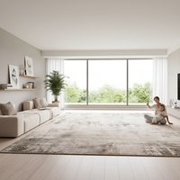 Tapis de luxe en polyester pelucheux de 10 mm d'épaisseur, design moderne, fabriqué à la machine, lavable, pour la décoration de la maison, tapis de sol pour salon, couloir