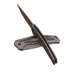 Couteau de poche pliant en acier 8Cr13MoV, lame à pointe tombante, manche en acier inoxydable, incrustation en fibre de carbone, ouverture par flipper, EDC, camping, OEM - Product Image 5