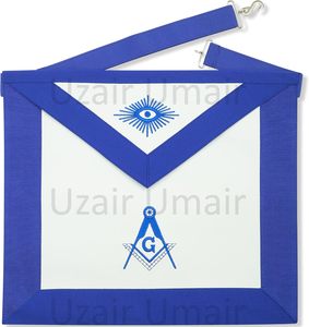 Nouvel ensemble tendance d'aprons maçonniques avec gants blancs et aprons bleus à vendre, ornements et emblèmes symboliques, tenue formelle pour usage cérémoniel - Product Image 4
