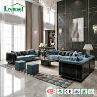 Canapé de luxe en cuir véritable avec panneaux en bois émaillé, mobilier de salon sur mesure pour toute la maison, effet peau de serpent, idéal pour villa et manoir