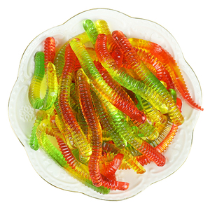 Caramelos <span class=keywords><strong>de</strong></span> Goma con Sabor a Frutas Dulces, Halal, Surtidos, en Forma <span class=keywords><strong>de</strong></span> Oruga, Blandos, en Bolsa, Venta al Por Mayor <span class=keywords><strong>de</strong></span> Fábrica OEM/ODM - Product Image 1