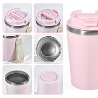 Mug à café personnalisé avec logo, 12 oz (380 ml), double paroi, intérieur en acier inoxydable, extérieur en plastique, gravure laser