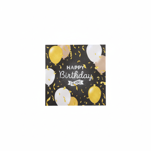 Set di tovaglioli per buon compleanno a doppio strato 18gsm oro nero 20 pezzi per feste e festa del ringraziamento - Product Image 2