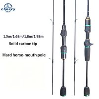 Canne à pêche Luya ultra-légère Cheery Solid Carbon Horse Mouth Micro Creek, action rigide, pour la pêche aux leurres en ruisseau, vente en gros directe usine Weihai
