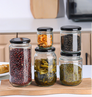 Frascos de Vidrio Transparentes Redondos para Conservas, Aptos para Alimentos, Venta al por Mayor de Fábrica, Apilables, Herméticos, Contenedores de Conservación