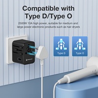 Adaptador de Viaje Universal Wontravel de 17W con 2 Puertos USB para Todo el Mundo