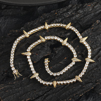 Collier pour homme Wolf Fang Accessories, chaîne tennis Hip Hop, en laiton et zircon, bijoux de marque tendance
