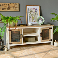 Meuble TV console en bois fait main style ferme 2026 avec rangement pour salons d'appartements et d'hôtels