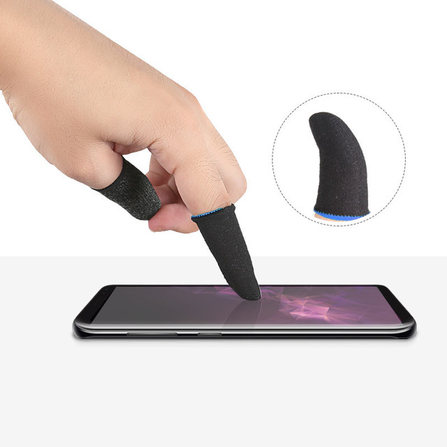 Popular Anti-Sweat Silver Fiber Fingertips Touch Screen Tips Gaming Finger Sleeve for Phone Gamer Accessories