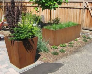 Pot de fleurs décoratif pour l'intérieur et l'extérieur, bac à plantes, <span class=keywords><strong>jardinière</strong></span> en acier - Product Image 4