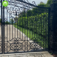 MJYT Portails d'entrée de luxe en fer forgé pour villas, châteaux et manoirs - Écologiques, faciles à assembler, modélisation 3D, couleur personnalisée
