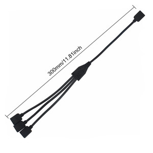 <span class=keywords><strong>สาย</strong></span>เคเบิลแยกสัญญาณ LED 1 ถึง 3 <span class=keywords><strong>สาย</strong></span> สำหรับ<span class=keywords><strong>ไฟ</strong></span> LED Strip RGB 3528/<span class=keywords><strong>5050</strong></span> แบบ 4 พิน ตัวเมียต่อตัวเมีย - Product Image 4