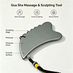 Grattoir Gua Sha en Terahertz en gros, planche <span class=keywords><strong>de</strong></span> <span class=keywords><strong>massage</strong></span> dentelée pour le visage et le corps, soutien au drainage lymphatique, personnalisation du logo OEM - Product Image 3