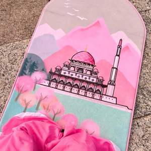 Personalizzato turco di alta qualità in rilievo Sajadah spessa schiuma imbottita tappetino da preghiera musulmano islamico tappeto da preghiera - Product Image 5