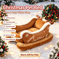 Direktvertrieb Großhandel Weihnachts-Schlittenhundebett Plüsch-Haustier-Sofa Abnehmbar Waschbar Rechteckiges Katzenbett Für Alle Jahreszeiten Indoor-Haustiernest