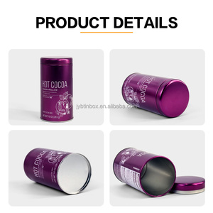 <span class=keywords><strong>JYB</strong></span> - Caja Redonda de Metal para Alimentos, con Logotipo Rojo/Negro Impreso, Hermética, para Envasar Dulces, Té, Café - Product Image 4