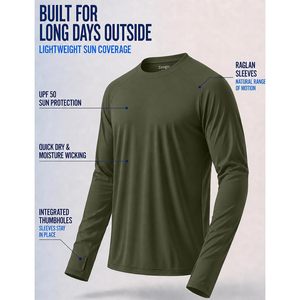 Camisa Deportiva Personalizada de Manga Larga para Hombre, UPF 50, Ligera, de Secado Rápido, con Mangas Raglán, Ropa de Senderismo - Product Image 4