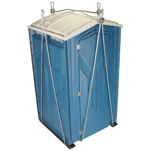 Cabine de toilette portable en plastique bleue, design moderne, durable, solution pour toilettes publiques extérieures - Product Image 1