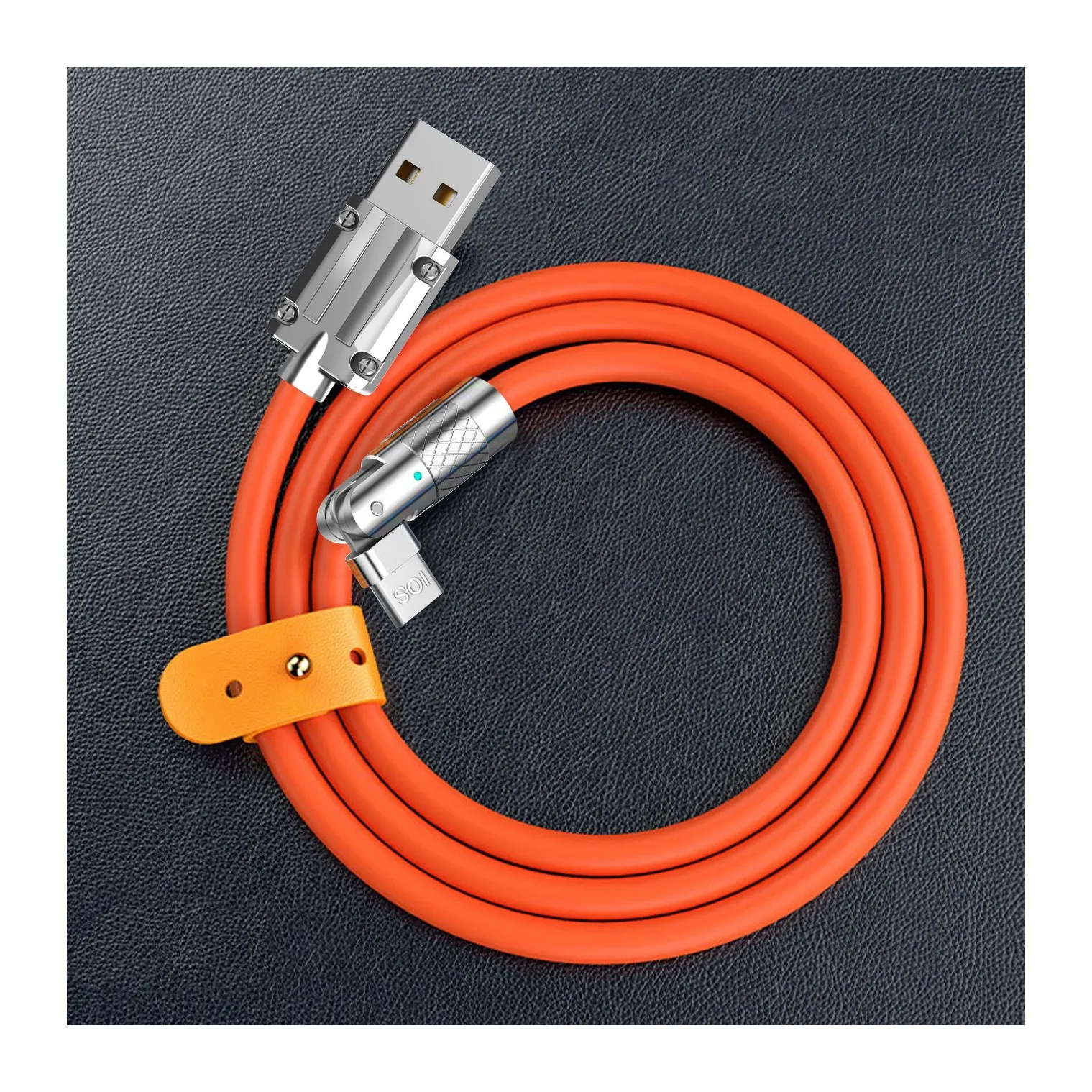 Certified 180 degree aluminum alloy elbow 6A type c fast cable, Factory Price type c to usb cable for android iphone