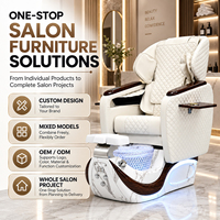 Fauteuil de pédicure de luxe JOXIN avec LED 7 couleurs, bain à remous, massage des mains et du dos, siège électrique réglable, mobilier de salon de manucure