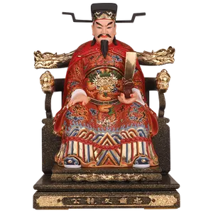 Houtsnijwerk Fijn Gesneden Oude Kleur Boeddha Standbeeld Van De Stoel Wenlong Gong Ornamenten