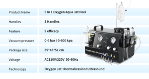 Máquina de hidrodermoabrasión profesional 5 en 1, microdermoabrasión, puntas de diamante Aqua Peel, Spa Pro portátil, belleza multifuncional - Product Image 4