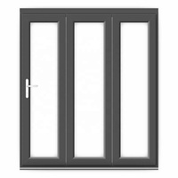 Portes en aluminium à jalousies, double vitrage trempé, type alliage d'aluminium, modernes, extérieures, pour hôtel, portes pliantes, isolation thermique, entrée