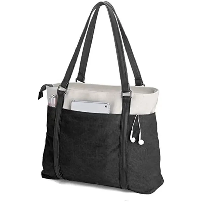Women's Laptop Tote Bag For Work Reusable Canvas Tote Shopping size washable durable canvas bag