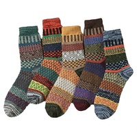 Chaussettes d'hiver en laine pour hommes, motif dessin animé, tricotées, pour jeunes, chaleur et confort automne/hiver – Meilleures ventes