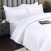 Parure de lit hôtelière en microfibre tissée blanche simple 120 GSM, 4 pièces, ensemble housse de couette, vente en gros pour projets hôteliers