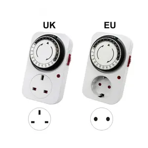 Eu Uk Plug 24H Soket Pengatur Waktu Digital Hemat Energi Janji Waktu Matikan Otomatis Soket Pengatur Waktu Pintar