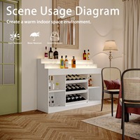 Estante para Vinos de Diseño Moderno Personalizado al por Mayor con Estantes y Luces LED USB para Exhibición en Bar en Casa