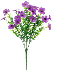 Fleurs artificielles de marguerites Mitsuba en plastique et soie pour décoration extérieure, mariage, maison, accessoires de jardin printanier - Product Image 5