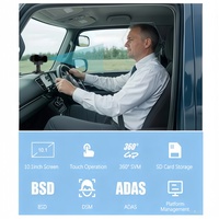 Écran tactile AI de 10,1 pouces pour camion, étanche, pour la gestion de flotte, ADAS, DMS, système d'aide à la marche arrière 4G