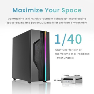 Mini PC Genmachine R7-7840u |   Boîtier métallique USB4 2.5G LAN, nouveau SSD M.2, DDR5, design industriel compact Mini-28 pour le gaming et le bureau - Product Image 5