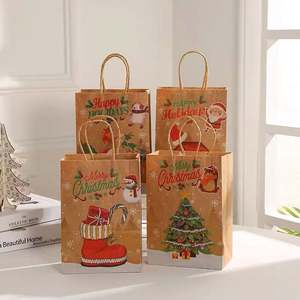 Sacs cadeaux de Noël en papier kraft écologique SenAng07 pour supermarché, exposition et promotion - Emballage personnalisé - Product Image 1