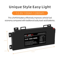 Batterie au lithium-ion LiFePO4 ultra-mince 12V 100Ah 200Ah à décharge profonde pour camping-car, 4x4, bateau