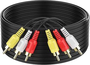 สายเคเบิลคอมโพสิต 3RCA ชายต่อ 3RCA ชาย ชุบทอง สำหรับทีวี ดีวีดี แอมพลิฟายเออร์ ระบบลำโพง - Product Image 4