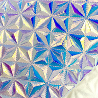 Cuir synthétique PU Rexine à motif triangulaire irisé gravé au laser de 0,7 mm, anti-rayures, pour sac à main, chaussures, trousse de maquillage