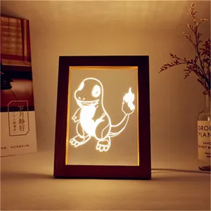 Love Heart Đèn Khung Ảnh 3D Đèn Ngủ LED USB Điều Khiển Từ Xa Thay Đổi 7 Màu Đèn Bàn LED Đèn Dung Nham Tâm Trạng Đám Cưới