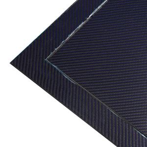 แผ่นคาร์บอนไฟเบอร์/เคฟลาร์ไฮบริดสีน้ำเงินสีดำสำหรับมืออาชีพผลิตโดย OEM ตามสั่ง - Product Image 4